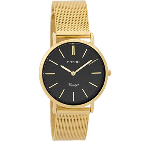 Oozoo Vintage Damenuhr Metallband 32 MM Schwarz/Goldfarben C9349 von Oozoo
