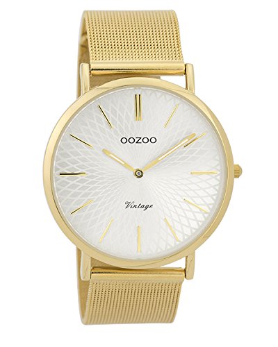 Oozoo Vintage Damenuhr mit Edelstahl Milanaise Metallband 40 MM Mandala/Goldfarben C9346 von Oozoo