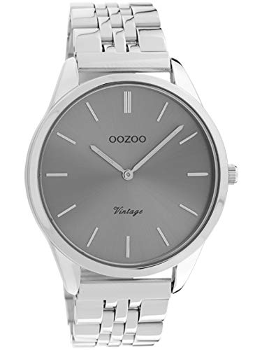 Oozoo Vintage Damenuhr mit Edelstahl Glieder Armband Flach 38 MM Grau/Silber C9983 Oozoo Vintage Damenuhr mit Edelstahl Glieder Armband Flach 38 MM Grau/Silber C9983 von Oozoo