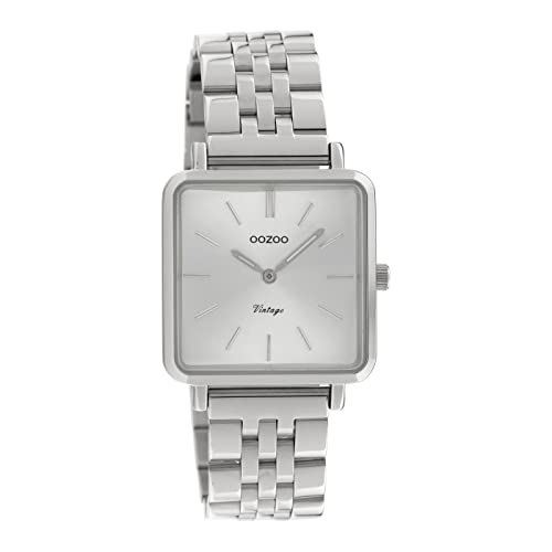 Oozoo Vintage Damenuhr mit Edelstahl Glieder Armband Quadratisch Flach 28 MM C9950 von Oozoo