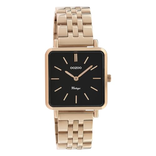 Oozoo Vintage Damenuhr mit Edelstahl Glieder Armband Quadratisch Flach 28 MM C9959 von Oozoo