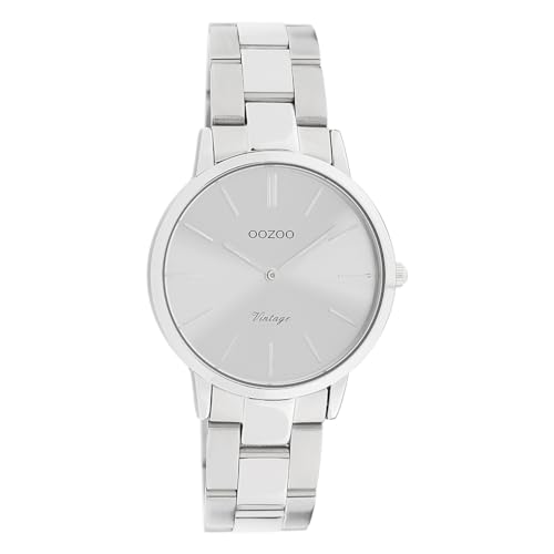 Oozoo Vintage Damenuhr mit Edelstahl Gliederarmband 34 MM Silberfarben C20039 von Oozoo
