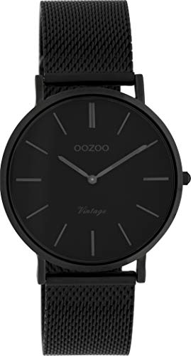 Oozoo Vintage Damenuhr mit massivem grobmaschigem Edelstahl Milanaise Metallband 36 MM Schwarz/Schwarz C9934 Oozoo Vintage Damenuhr mit massivem grobmaschigem Edelstahl Milanaise Metallband 36 MM Schwarz/Schwarz C9934 von Oozoo