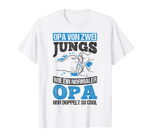 Herren Opa Von Zwei Jungs Wie Ein Normaler Opa Nur Doppelt Cool T-Shirt von Opa Vatertag Bester Familie Geschenke & Designs