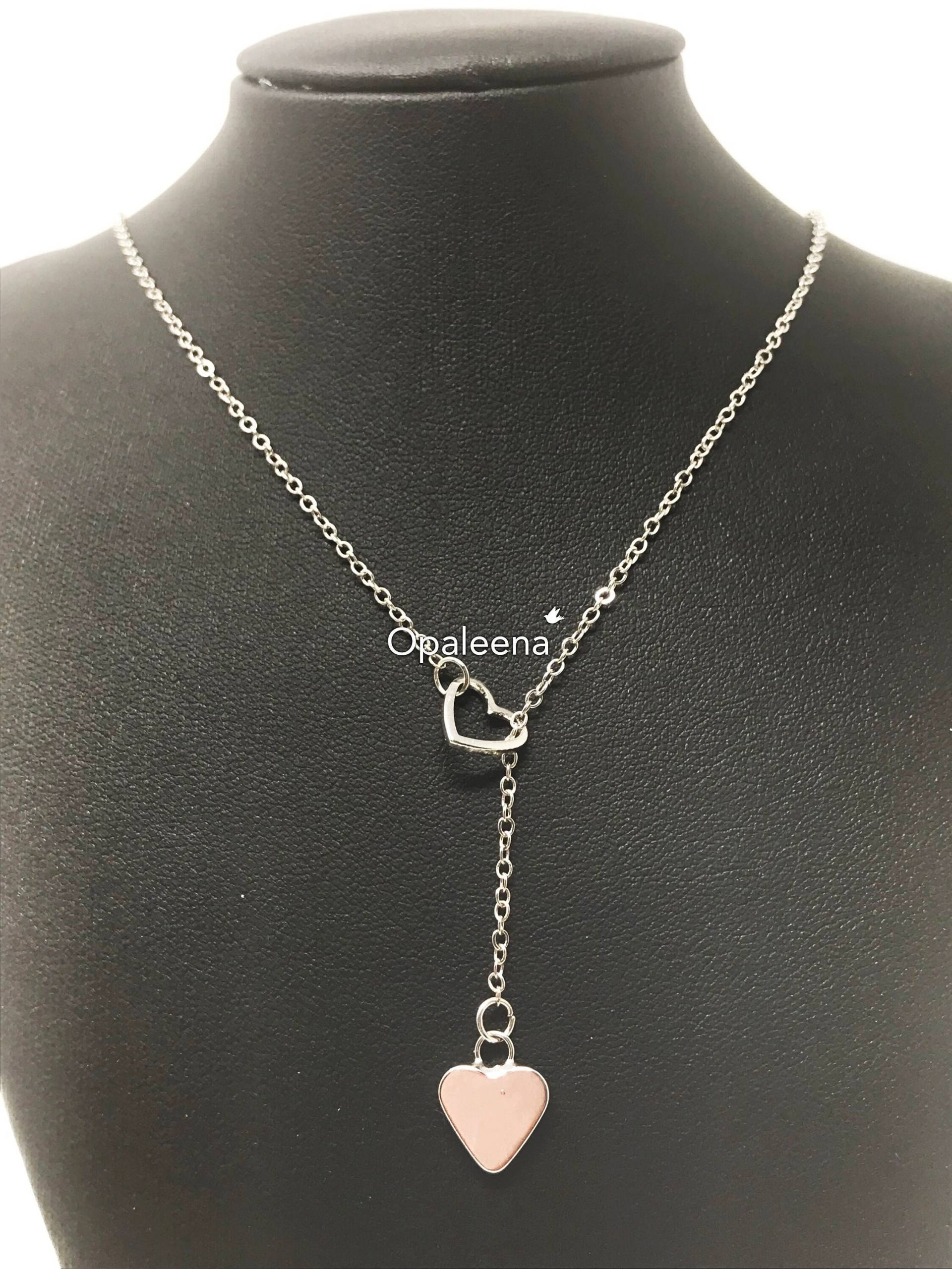 Layered Halskette Set Silber 2 Herzen Mutter Tochter Schmuck Herz Charme Geschenk von Opaleena