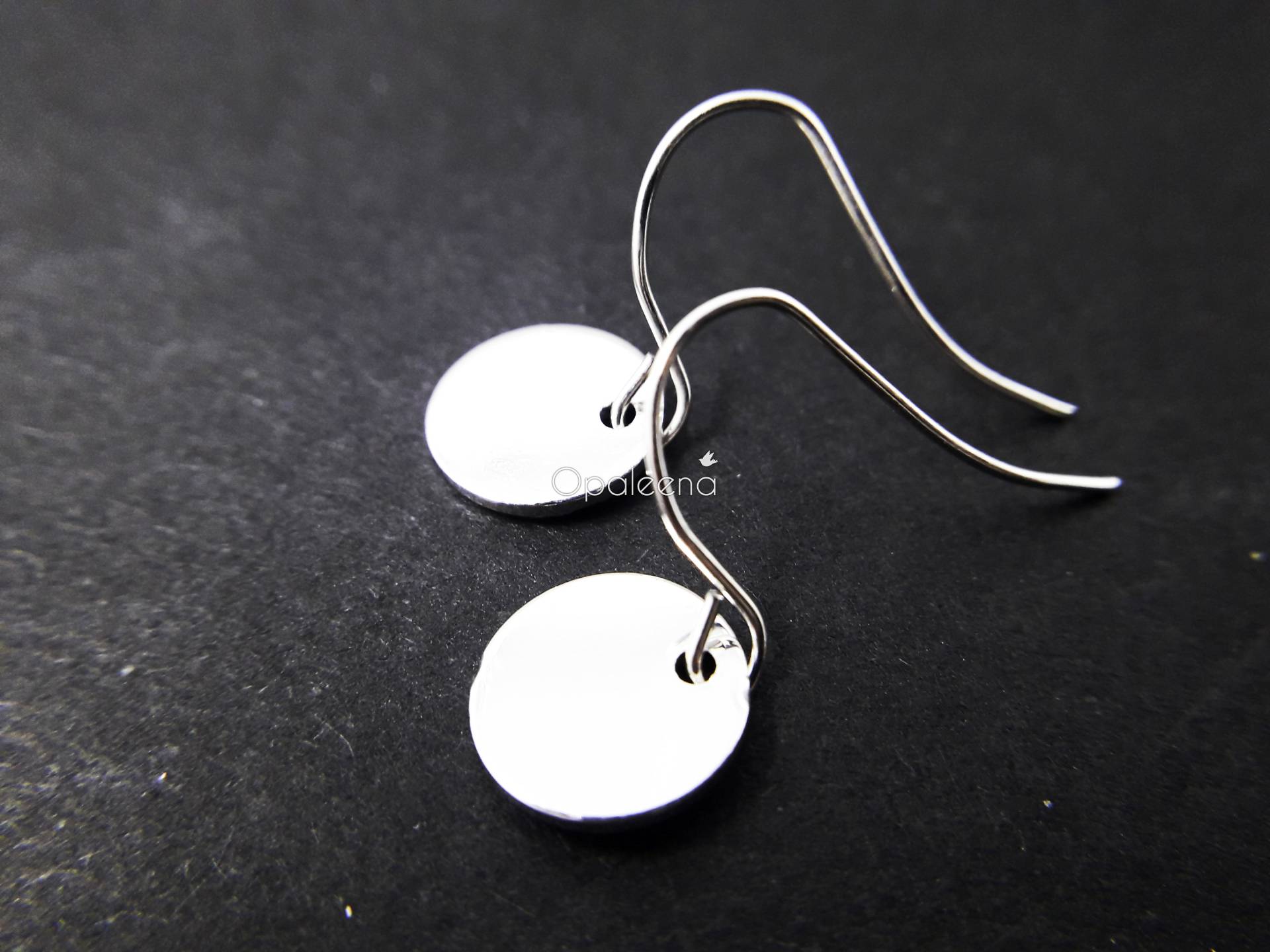 Silberohrringe Sterlingsilber Valentinstag Geschenk Jahrestag Rund Silber Tropfen Plättchen Ohrringe Alltag Schmuck von Opaleena