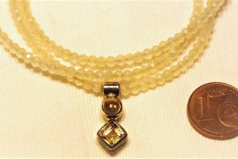 Andenopal Mit Citrin-Anhänger - 925 Sterling Silber Handarbeit Unikat von Opalschmuckunikate