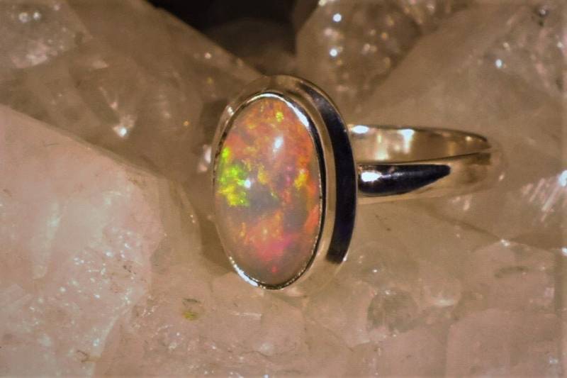 Opal Ring Colour Change 925 Sterling Silber - Unikat Handarbeit von Opalschmuckunikate