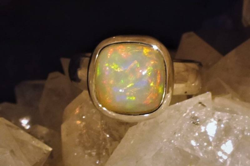 Opal Ring Space 925 Sterling Silber - Unikat Handarbeit von Opalschmuckunikate