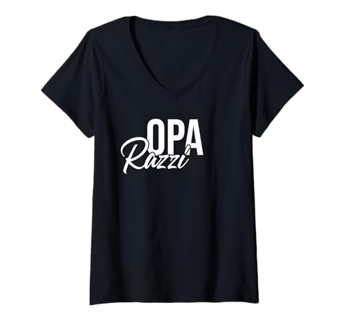 Damen Opa Opi Fotograf Oparazzi Kamera Fotografieren T-Shirt mit V-Ausschnitt von Oparazzi Foto Geschenk