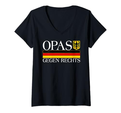 Damen Opas Gegen Rechts T-Shirt mit V-Ausschnitt Damen Opas Gegen Rechts T-Shirt mit V-Ausschnitt von Opas Gegen Rechts