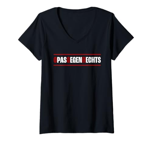 Damen Opas Gegen Rechts T-Shirt mit V-Ausschnitt Damen Opas Gegen Rechts T-Shirt mit V-Ausschnitt von Opas Gegen Rechts