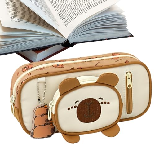 Opdestn Federmäppchen | 3D Alphabet Capybara Motiv Stiftetasche Organizer,Mit Reißverschluss Für Schule Büro Alltag Jugendliche Erwachsene Schüler Lehrer von Opdestn