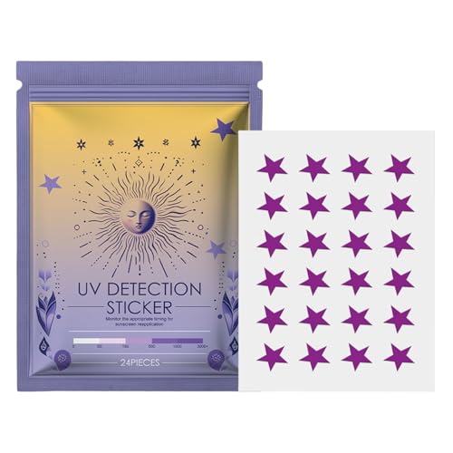 Opdestn UV-Erkennungsaufkleber - 24 Stück Nachcrem Hinweis Aufkleber,Schweißresistente Pflegeprodukte und tragbare Gesichtssonnenschutz-Patches für Erwachsene und Kinder Opdestn UV-Erkennungsaufkleber - 24 Stück Nachcrem Hinweis Aufkleber,Schweißresistente Pflegeprodukte und tragbare Gesichtssonnenschutz-Patches für Erwachsene und Kinder von Opdestn
