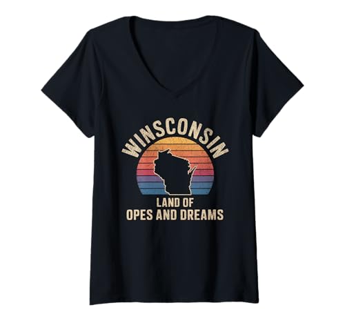 Damen Ope Winsconsin Midwestern Funny T-Shirt mit V-Ausschnitt Damen Ope Winsconsin Midwestern Funny T-Shirt mit V-Ausschnitt von Ope Winsconsin Wear