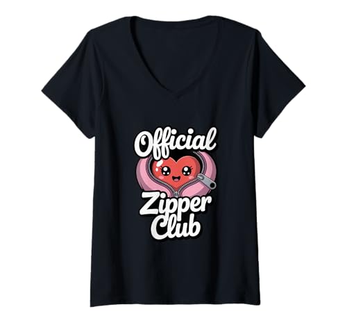 Damen Open Heart Chirurgie Bypass Official Zipper Club Recovery T-Shirt mit V-Ausschnitt von Open Heart Surgery Beat Goes On Tees
