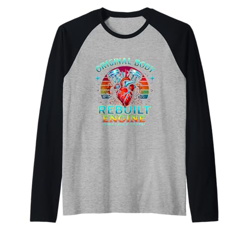 Rebuilt Engine Open Heart Chirurgie Recovery Survivor Men Raglan Rebuilt Engine Open Heart Chirurgie Recovery Survivor Men Raglan von Open Heart Surgery Get Well Bypass Apparel Co.