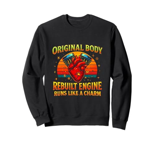 Rebuilt Engine Open Heart Chirurgie Recovery Survivor Men Sweatshirt von Open Heart Surgery Get Well Bypass Apparel Co.