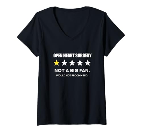 Damen Operation am offenen Herzen, kein großer Fan, würde Nicht empfehlen T-Shirt mit V-Ausschnitt Damen Operation am offenen Herzen, kein großer Fan, würde Nicht empfehlen T-Shirt mit V-Ausschnitt von Open heart surgery One Star Funny