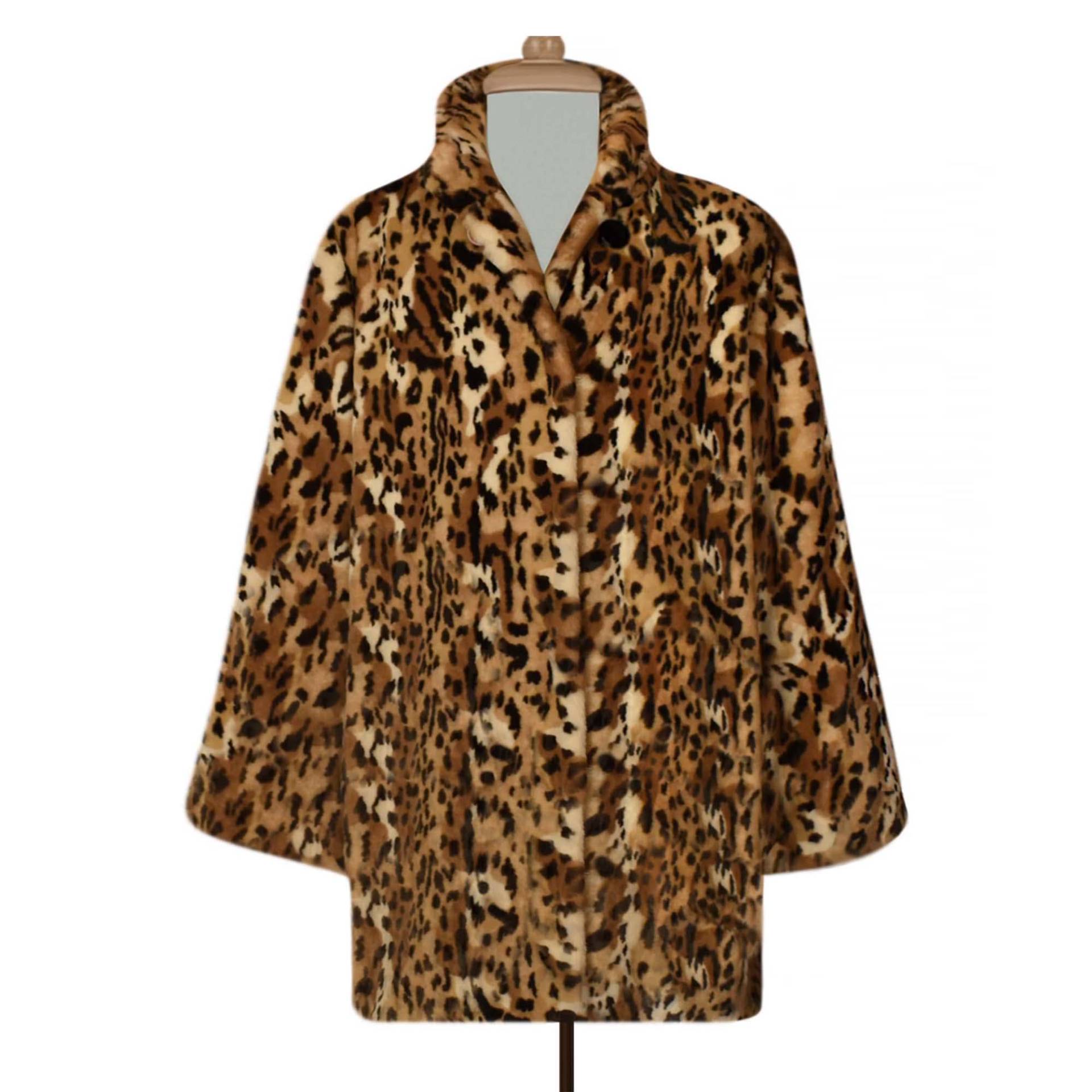 Damen Kunstpelz Leopard Mantel - Print Gepard Pelzmantel Vintage Lange Animal Jacke von OpenMarketVintage