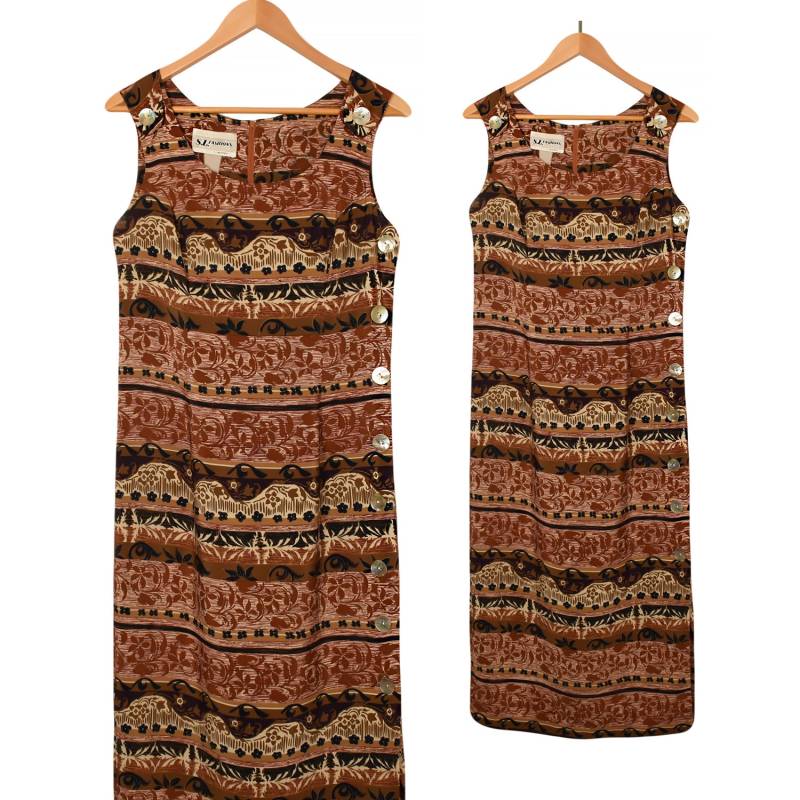 Damen Sommerkleid - Etuikleid Ethnokleid Maxikleid Strandkleid Langes Ärmelloses Kleid Inselkleid Vintage von OpenMarketVintage