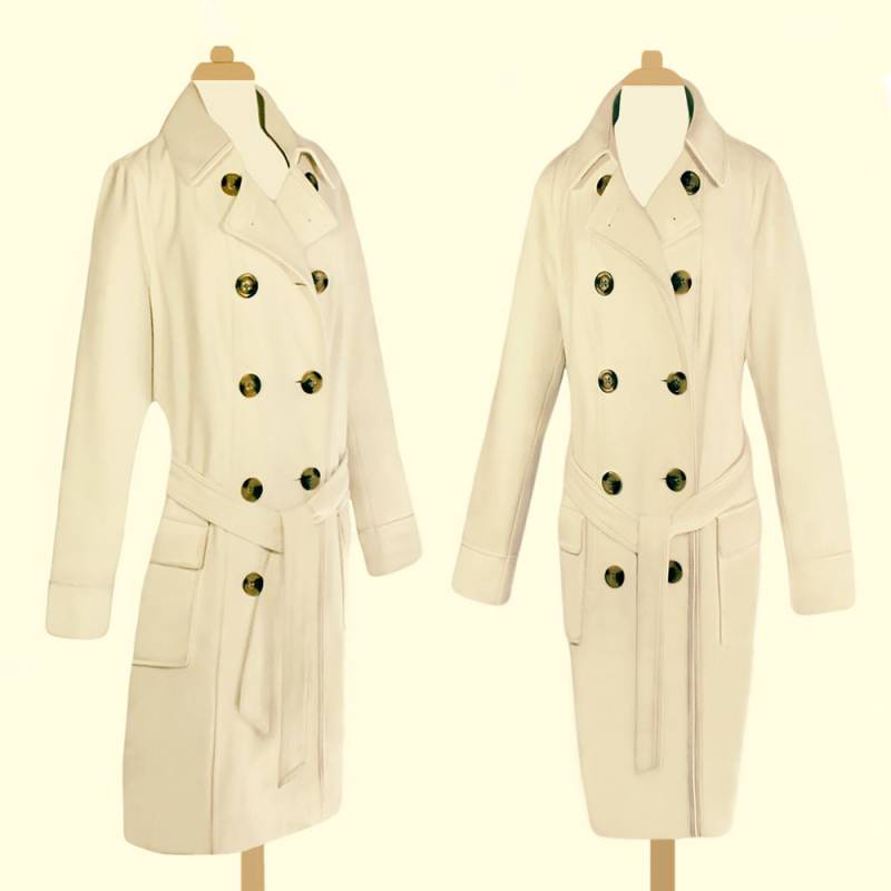 Langer Weißer Mantel-Weißer Maxi Mantel-Wollmantel-Gürtelter Mantel-Damen Pea Coat-Maxi Mantel von OpenMarketVintage