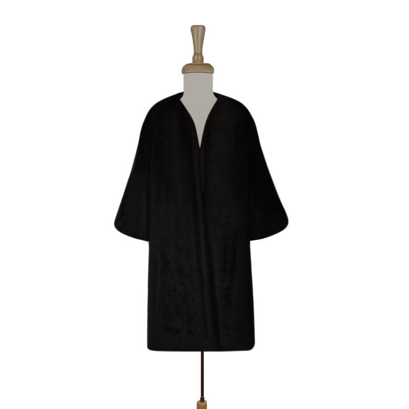 Schwarzer Kunstpelzmantel - Damen Wintermantel Plus Größe Mantel Pelzmantel Langer Vogue Paris von OpenMarketVintage