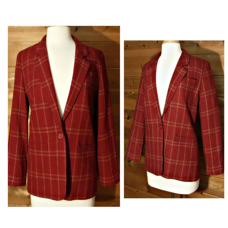 Vintage Pendleton Woll Blazer - Roter Petite Blazer -Pendleton Größe 6 von OpenMarketVintage