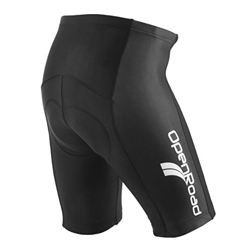 OpenRoad Gepolsterte Radhose für Herren, Schwarze Fahrradhose mit Gel-Polsterung für Rennrad und Mountainbiking, Schwarz, S von OpenRoad