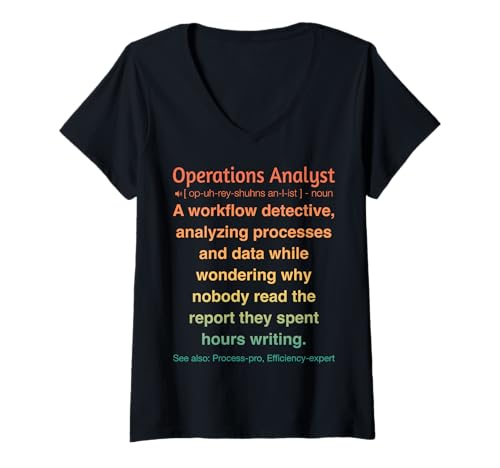 Damen Analyst für Betriebsabläufe T-Shirt mit V-Ausschnitt Damen Analyst für Betriebsabläufe T-Shirt mit V-Ausschnitt von Operations Analyst Humor Apparel Co