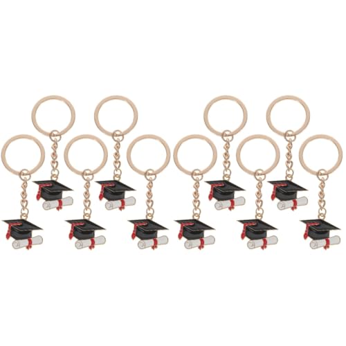 10 Stk Schlüsselanhänger Abschlusskappen-charme Abschlussschmuck 2023 Auto-hängeornament Abschlussgeschenke 2023 Grad Cap Keychain Abschluss Saison Metall Student Zinklegierung von Operitacx