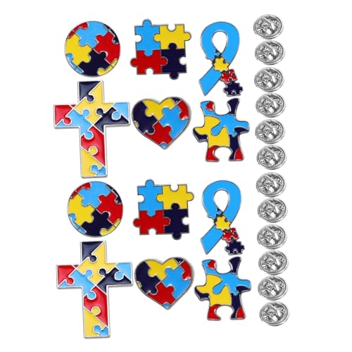 12 Stück Teiliges Kreative Broschen Legierung Mehrfarbige Herz Puzzle Anstecker Dekorative Abzeichen für Kleidung Taschen für Besondere Anlässe von Operitacx