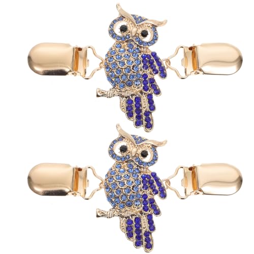 2st Eulen-strickjacke-clip Mantelkettenclip Hijab Magnet Ärmelhalter Taschenverschluss Cardigan-verschluss Cinch-clips Kleid Clip Kragen Clip Frau Legierung Jahrgang Wäscheklammer von Operitacx