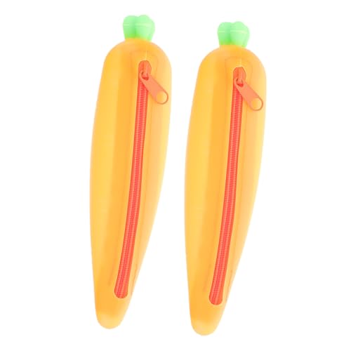 Operitacx 2stücke Silikon Federmäppchen Cartoon Karotte Form Stift Tasche Schreibwaren Organizer Für Junge Mädchen Erwachsene von Operitacx