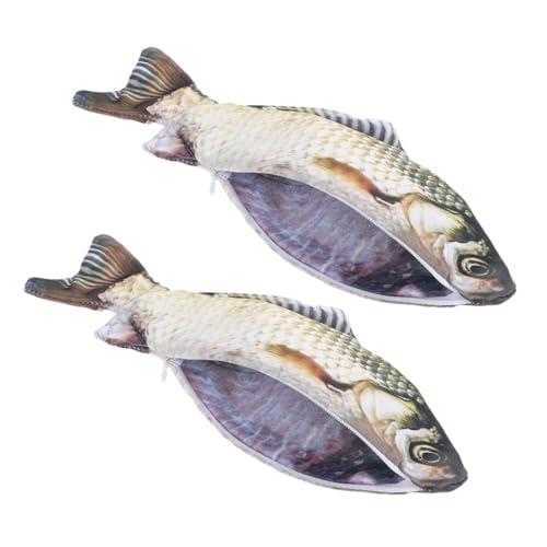 Operitacx 2stücke Fischform Federmäppchen Für Lustiger Stiftehalter Stiftebehälter Einzigartiger Stiftehalter Tasche in Fischform Süßes Federmäppchen Stifteaufbewahrungstasche von Operitacx