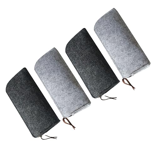Operitacx 1 Satz Teiliges Federmäppchen Filz Stiftehalter Kosmetik Organizer Dunkelgrau Vielseitig Einsetzbar Als Stiftetasche Handytasche Oder Schminkbeutel Und 4 Stück von Operitacx