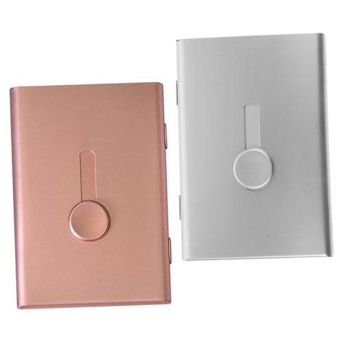 Operitacx 1 Satz Visitenkartenetui Aus Tragbare Kartenbox Für Business Cards Id Karten Und Stabil Und Elegant Silber Roségold 2 Stück von Operitacx