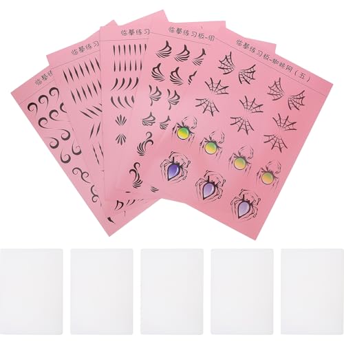 Operitacx 1 Set Gesichtsbemalungsschablonen, wiederverwendbar: Kunststoff-Schablone für Tattoo-Gesichtsbemalung, gemischte Zeichenschablonen für Kinder-Make-up und künstlerische Übungen von Operitacx