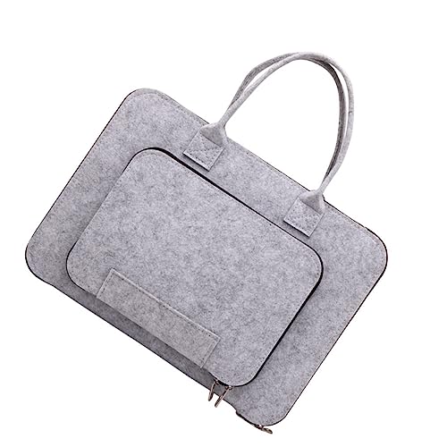 Operitacx 1 Stück Laptoptasche Tablet-Halter Tablet -Behälter Speicherbeutel Business-Aktentasche Tablet-Aufbewahrungstasche Laptop-Container Notebook -Tasche gefühlt Hellgrau von Operitacx