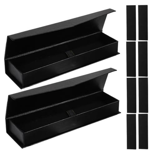 Operitacx 10 Stück Schwarze Stifte Geschenkbox mit Deckel Kratzfeste Langlebige Kugelschreiber Füllfederhalter verpackung Edle Stiftbox für Büro Businesspräsent und Schmuckaufbewahrung von Operitacx