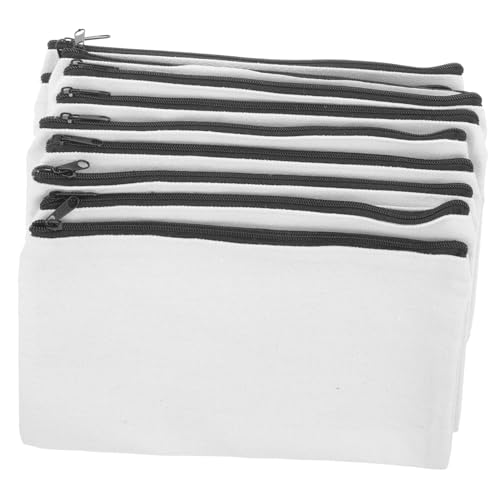 Operitacx 10 Stück Teiliges Portable Canvas Stiftetui mit Reißverschluss Langlebige DIY Kosmetiktasche und Federmäppchen für Schule Büro und Reisen Waschbar und Vielseitig Zufällige Farbe von Operitacx