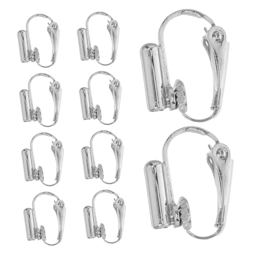 Operitacx 10 Stück Teiliges Verstellbare Ohrclip aus Silber Schraubenloses Schmerzfreies U Förmiges Design mit Federmechanismus Einfache Umwandlung von Ohrsteckern Ohrringe für Damen Herren von Operitacx