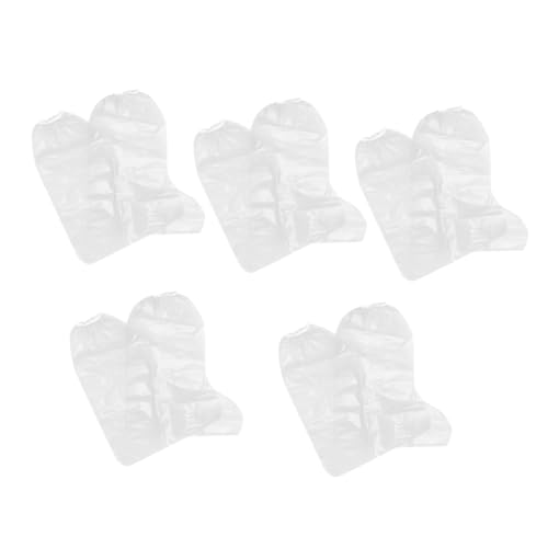 Operitacx 10 Stück wasserdichte Einweg Schuhüberzieher mit Elastischem Extra Dicke Transparente Überzieher für Hohe Schuhe rutschfest für Indoor und Outdoor Schutz bei Regen Zufällige Farbe von Operitacx