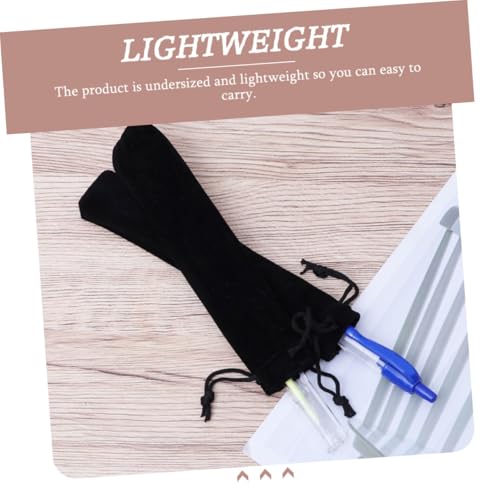 Operitacx 100 Stück Kleine Schwarze Samt Stiftbeutel mit Kordelzug Praktischer Schreibtisch Organizer Vielseitiger Stiftebehälter für Schule und Büro Kompakte Aufbewahrungstasche von Operitacx