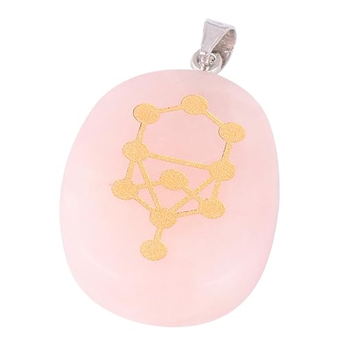 Operitacx 1Stück Edelstein Lebensbaum Anhänger mit Chakra Symbolen Exquisites Kristall Ornament für Besondere Anlässe Geeignet Hängende Deko in Jedem Rosenquarz von Operitacx