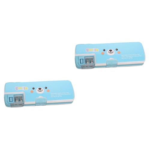 Operitacx 2 STK Kinder federmäppchen Kinder Bleistiftbox Doppelseitige Stiftebox Bleistiftbox mit Spitzer Stiftebox mit Rollenhalter Kreatives Stifteetui niedlich Schreibwaren-Box von Operitacx