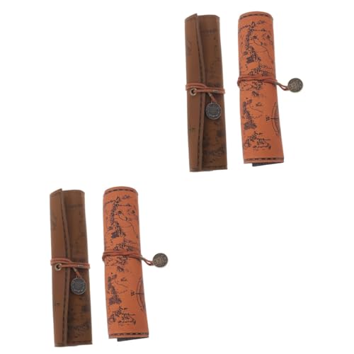 Operitacx 2 Sätze Vintage Stiftetui Aus Robustem Canvas Teiliges Mattem Und Dunkelbraun Praktischer Stift Organizer Für Stifte Bleistifte Und Für Reisen Und Zuhause 2 Stücke * 2 von Operitacx