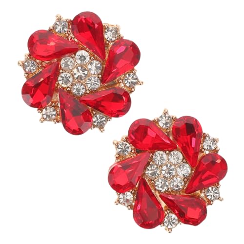 Operitacx 2 Stück Abnehmbare Cover für Damen Manschettenknopf-verzierungen No-sew Hemdknopf-abdeckungen Kreative DIY Kleidungs-accessoires in Rot Leicht und Vielseitig von Operitacx