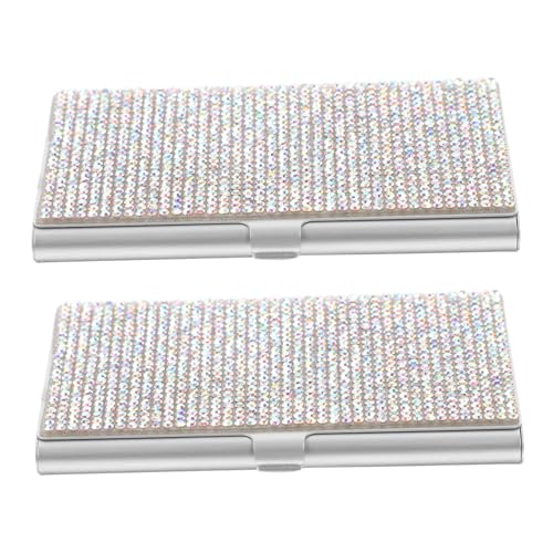 Operitacx 2 Stück Aluminiumlegierung Visitenkartenhalter Tragbare Schlanke Metallbox für Büro Reisen und Business Professioneller Kartenorganizer für Männer und Frauen von Operitacx