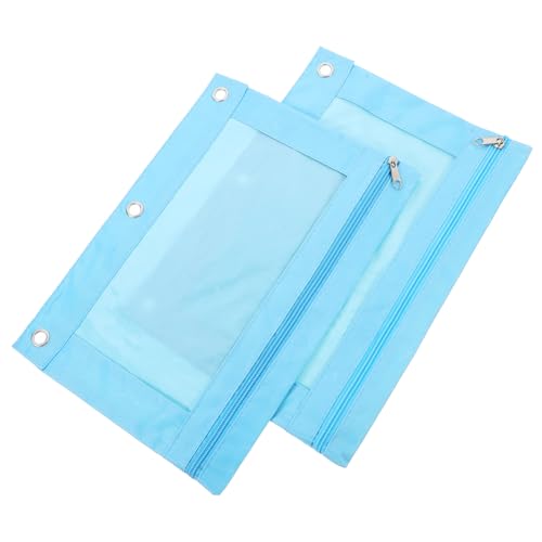 Operitacx 2 Stück Federmäppchen aus Segeltuch Fall Bindemittel Schreibwaren Bleistifthalter für Ordner Tasche Federmäppchen mit Sichtfenster Netter Bleistiftbeutel Federmappe PVC Himmelblau Operitacx 2 Stück Federmäppchen aus Segeltuch Fall Bindemittel Schreibwaren Bleistifthalter für Ordner Tasche Federmäppchen mit Sichtfenster Netter Bleistiftbeutel Federmappe PVC Himmelblau von Operitacx